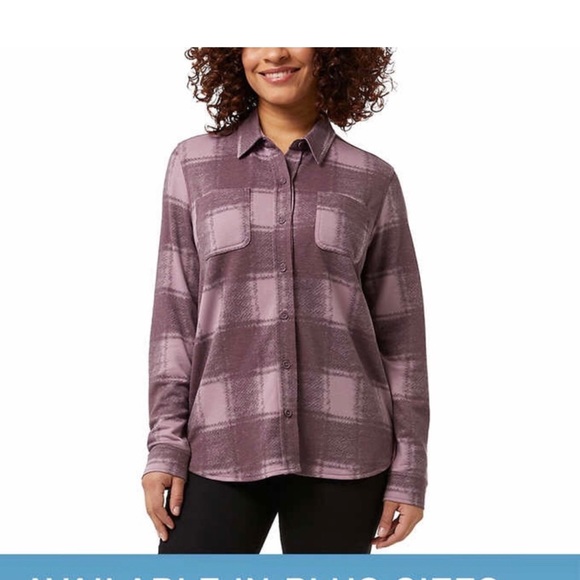 32 Degrees Ladies' Cozy Knit Stretch Plaid Top - Picture 1 of 3